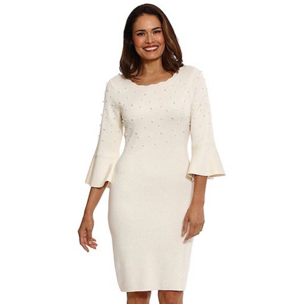 London Times Sweater Body Con Dress-Size Medium
